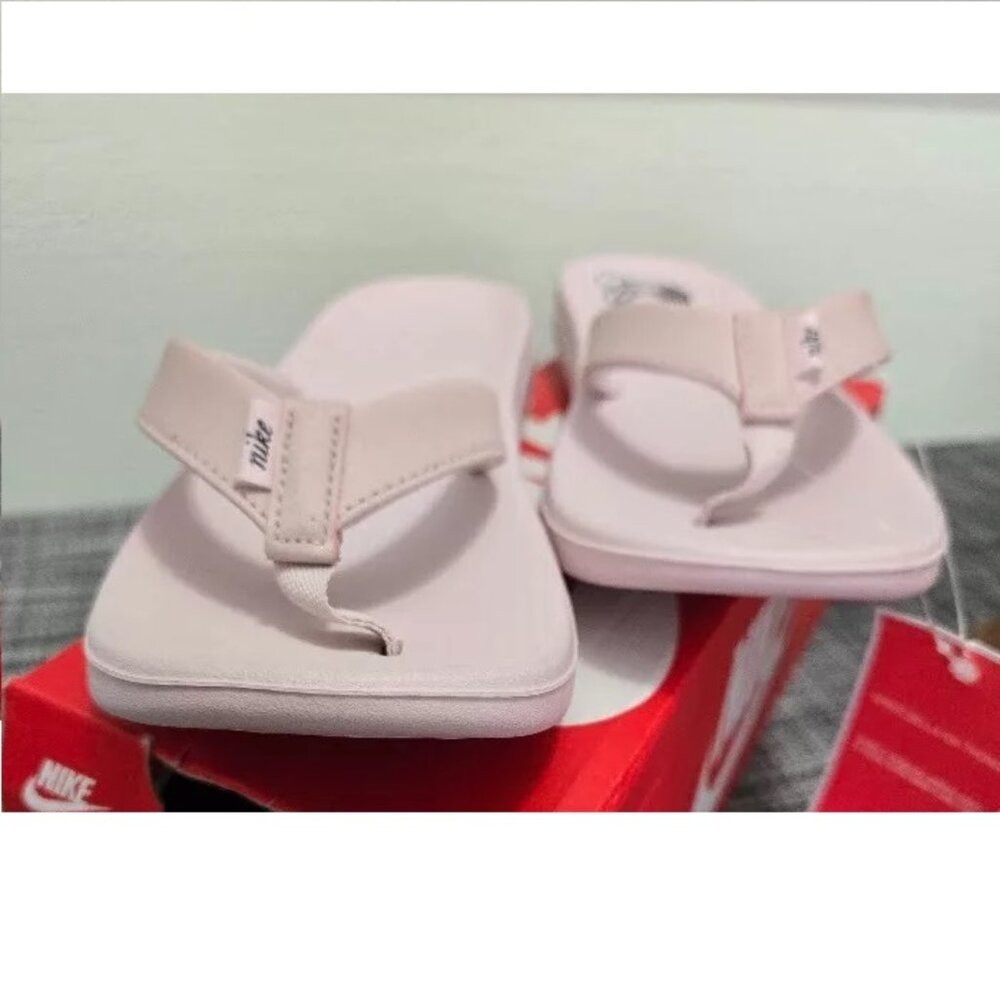 Nike Bella Kai Thong Flip-Flop Slide Cushioned Sandal AO3622 Barely Rose/Grey - Picture 5 of 9